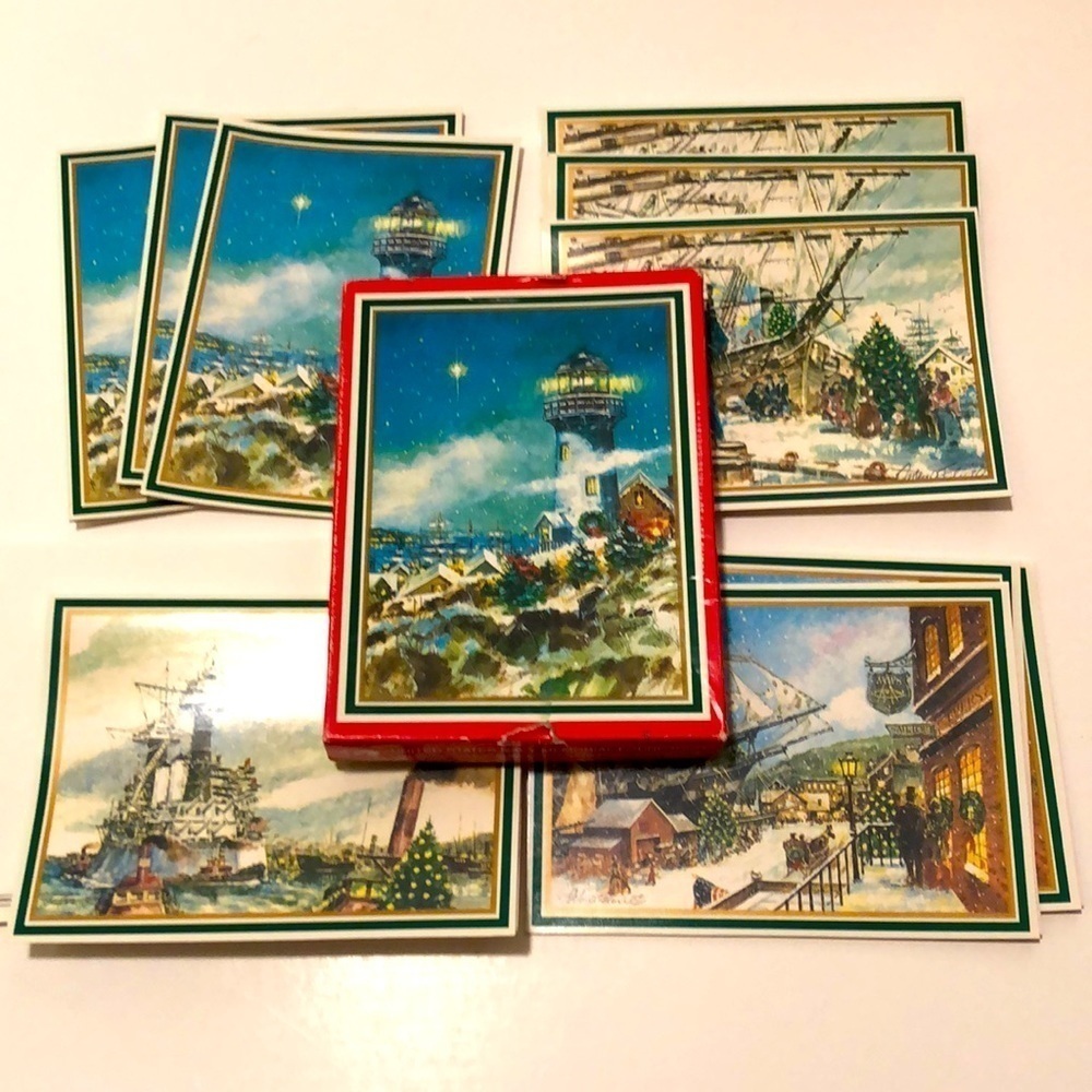United State Navy Memorial Foundation 10 Holiday Christmas Cards by John Ferrie